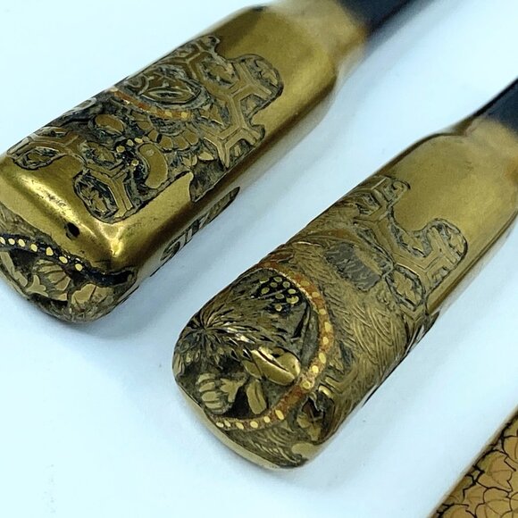 Japanese Kanzashi Kougai set of 2 Wooden Kimono Hair Ornament c1945 GS523 main image 11